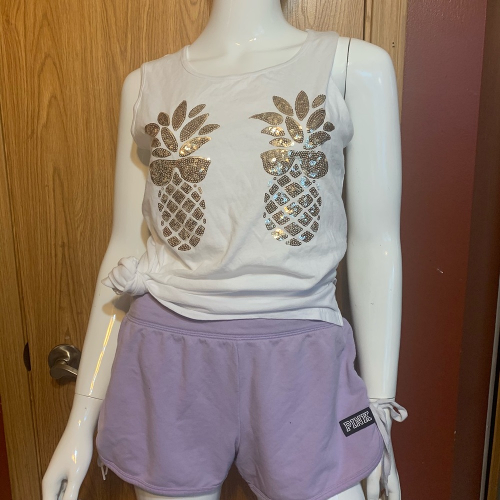 Vs pink shirt and shorts